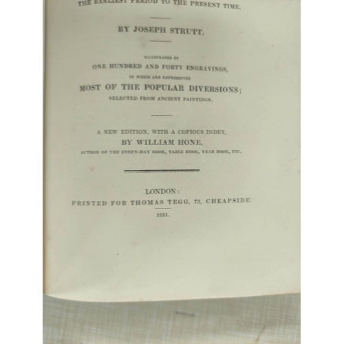 299 - STRUTT JOSEPH.  The Sports & Pastimes of the People of England. Eng. text illus. Royal... 