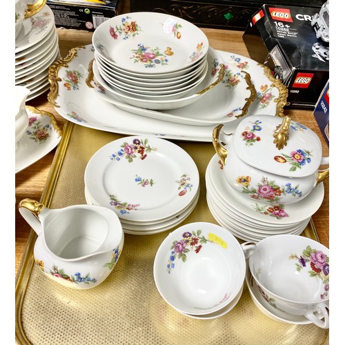 232 - Extensive Limoge floral pattern dinner service.