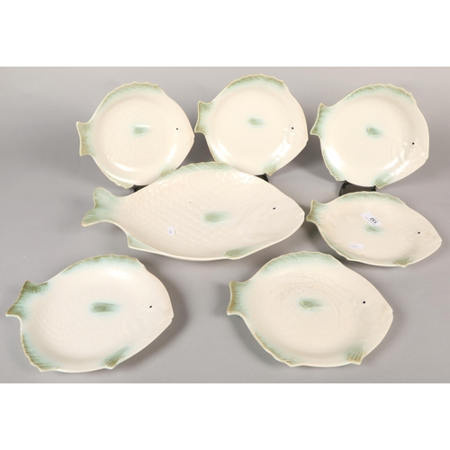 132 - Seven fish plates by Shorter & sons with serving plate (8)