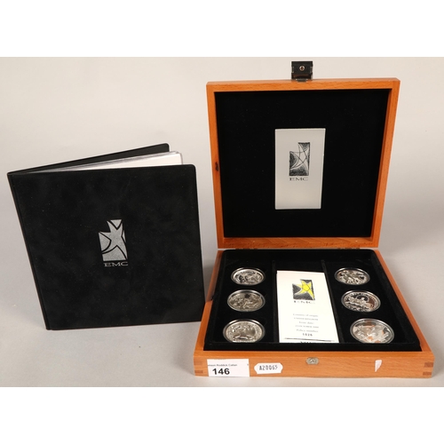 146 - Six silver EMC 'The Abduction of Europa: A Myth in Silver' coins in box, 2000