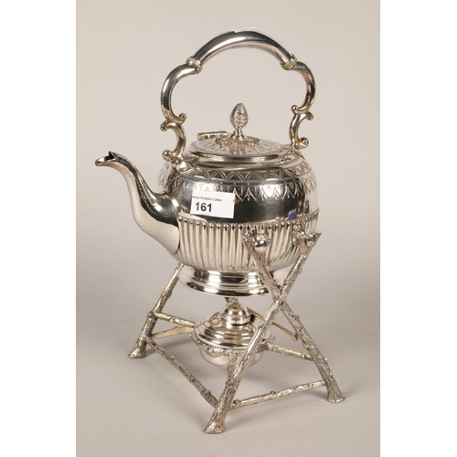 161 - Silver plated spirit kettle