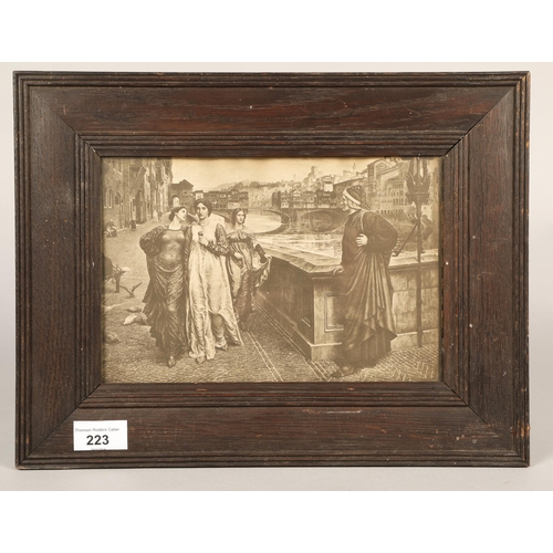 223 - Pre-Raphaelite style framed print possibly Venice