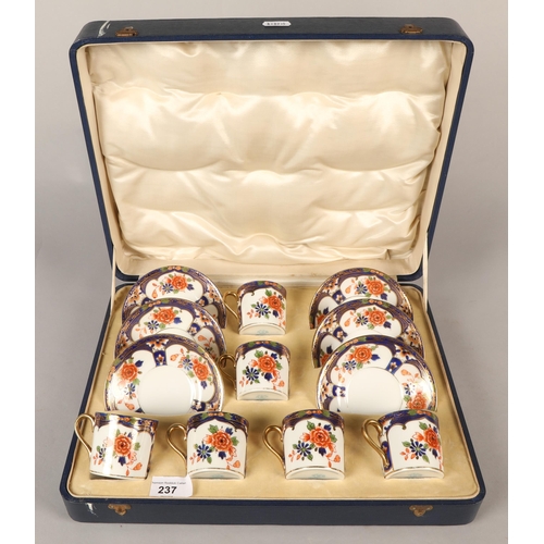 237 - Set of six Noritaki coffee cans and saucers fitted case.