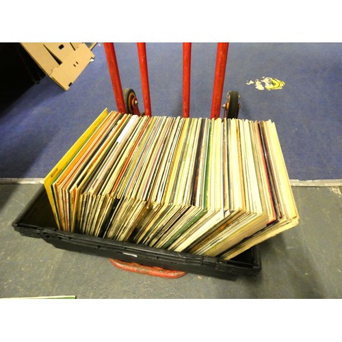 411 - Large box of vintage country and western records.