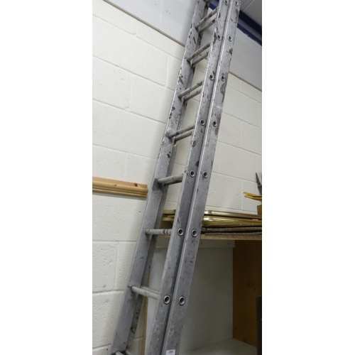 344 - Large set of aluminium ladders.