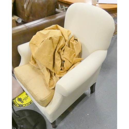 393 - Vintage cream arm chair.