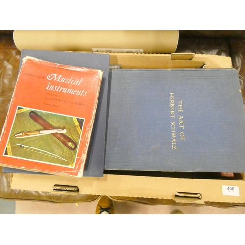 406 - Large box of vintage books, musical interest.