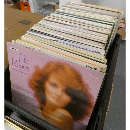 411 - Large box of vintage country and western records.