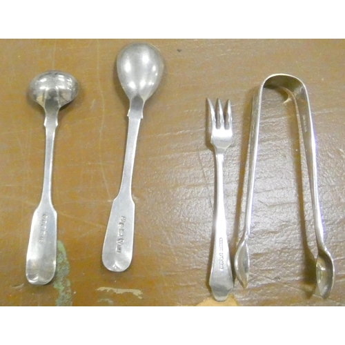 412 - Two small silver spoons etc.