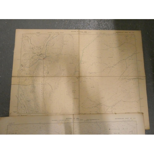 420 - Box of folding Ordnance Survey maps of Westmorland.