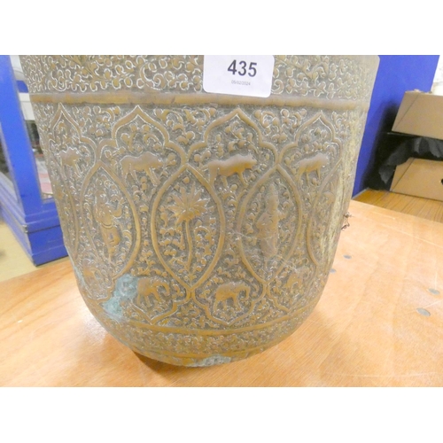 435 - Large Eastern antique brass jardiniere