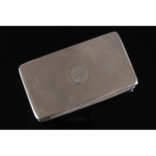 82 - William IV antique parcel gilt silver snuff box of rectangular form with concave edges, all over eng... 