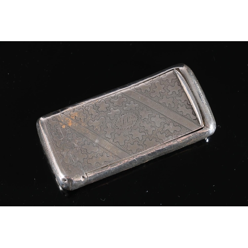 83 - Georgian antique parcel gilt silver pocket snuff box of slightly curved form, by Joseph Willmore, Bi... 