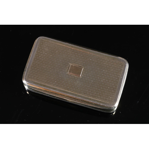 88 - Georgian antique parcel gilt silver snuff box of rectangular form with rounded corners, concave edge... 