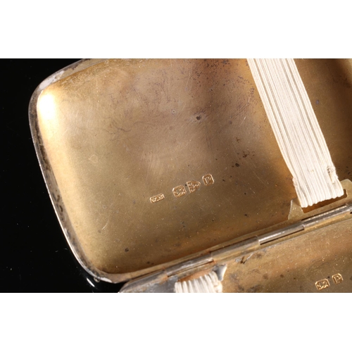 96 - Victorian antique parcel gilt silver cigarette case of cushioned form, gilded interior, by William N... 