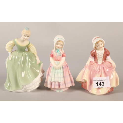 143 - Three Royal Doulton figures to include 'Dinky Do', 'Tootles' & 'Fair Maiden'