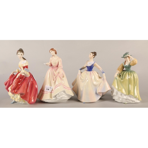 144 - Four Royal Doulton figures to include 'Your Forever', 'Lisa', 'Southern Belle' & 'Buttercup'