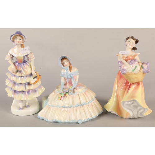 145 - Three Royal Doulton figures to include 'Meg', 'Lesley' & 'Daydreams'