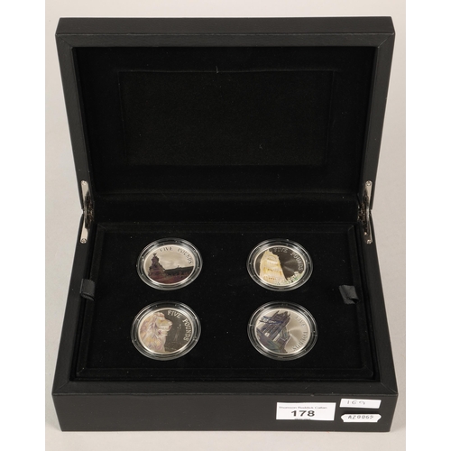 178 - The Royal Mint , The 2014 United Kingdom Portrait of Britain£5 Silver Coin Set.