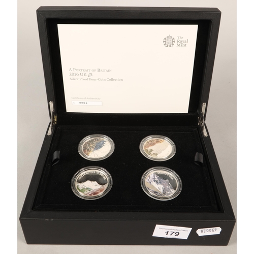 179 - The Royal Mint , A Portrait of Britain 2016 UK £5 coin set.