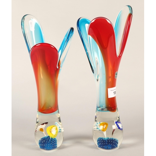 180 - Two Murano glass vases, largest height: 32cm (2)