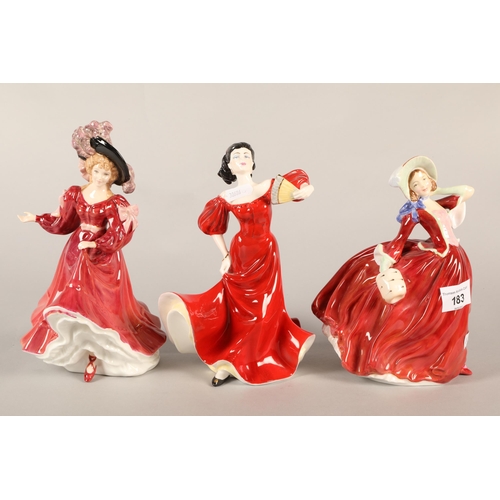 183 - Two Royal Doulton lady figures & a Coalport lady figure (3)