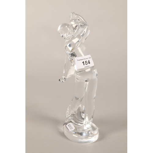 184 - Baccarat Crystal golfer figure, approx. 24cm height