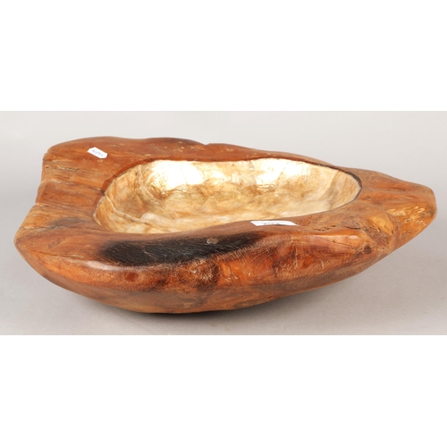 292 - Decorative rustic wooden bowl, approx. 45cm x 45cm