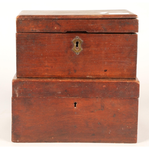 293 - Two mahogany jewellery/storage boxes