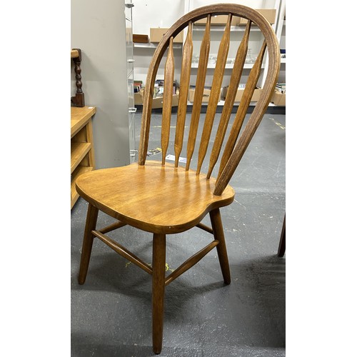 353 - Country style pedestal table and four chairs.