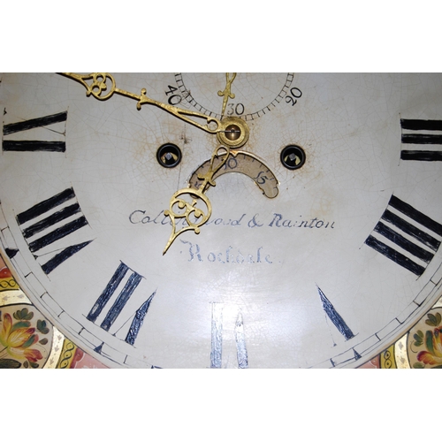 195 - 19th century Lancashire inlaid mahogany and oak eight day longcase clock, the 13½in painted dial ins... 