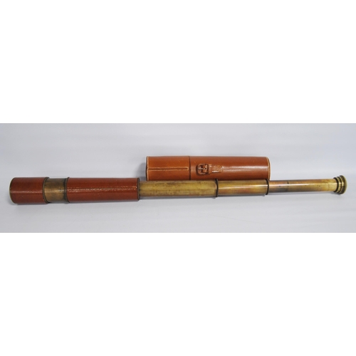 272 - WWII period British military-issue mark II brass field telescope by HCR & Son Ltd (HC Ryland &am... 