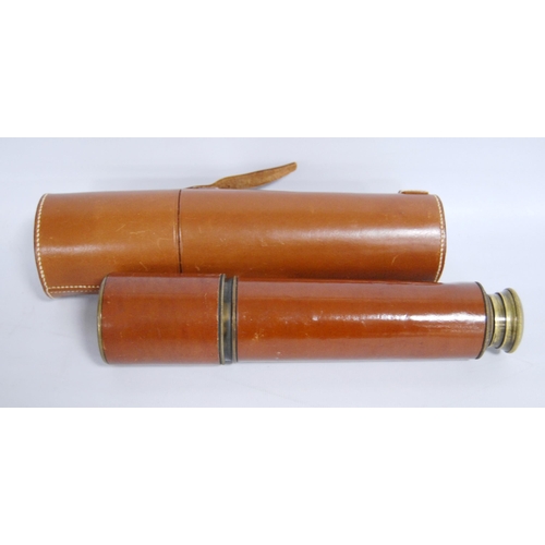 272 - WWII period British military-issue mark II brass field telescope by HCR & Son Ltd (HC Ryland &am... 