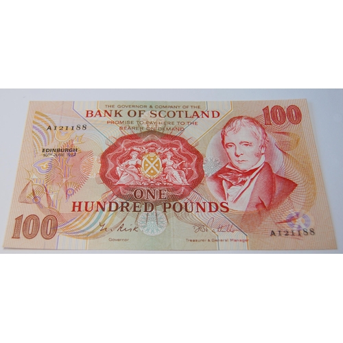 170 - Bank of Scotland uncirculated £100 banknote from the Walter Scott series, 133-5, issued June 10, 198... 