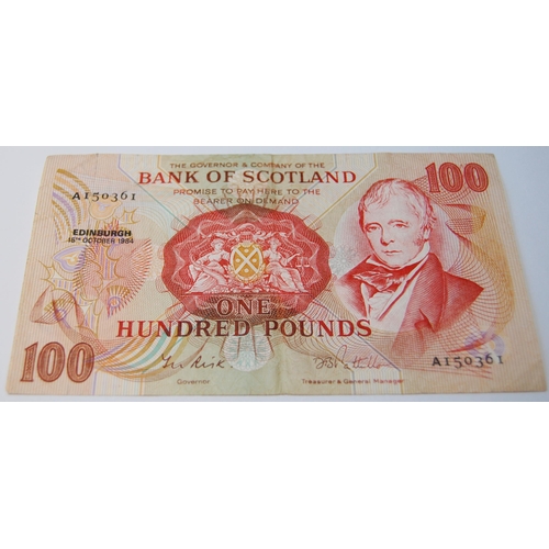 171 - Bank of Scotland uncirculated £100 banknote from the Walter Scott series, 133-5, issued October 15, ... 