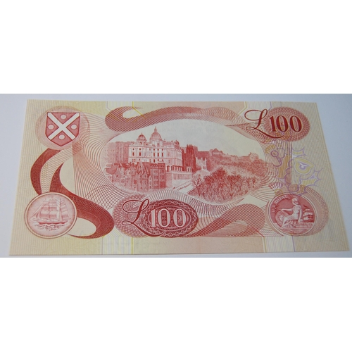 174 - Bank of Scotland uncirculated £100 banknote from the Walter Scott series, 133-7, issued February 9, ... 