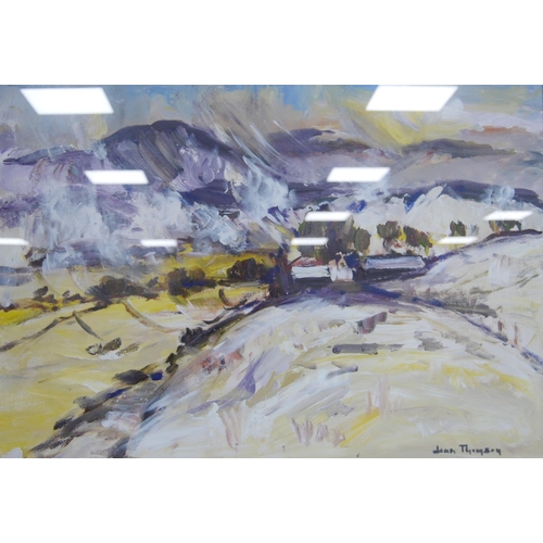 328 - Jean Thomson (Scottish)Sneddon's View, CairngormSigned, acrylic on board, 57cm x 82cm.Label verso fo... 