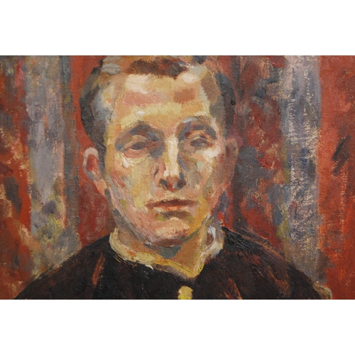 335 - JM Stirling (Scottish)Portrait of a male, quarter lengthInscribed verso, oil on board, 39cm x 33.5cm... 