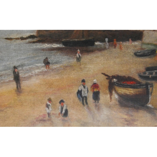 342 - W Glass (British)Figures on the beachSigned, oil on canvas, 20.5cm x 28.5cm.... 