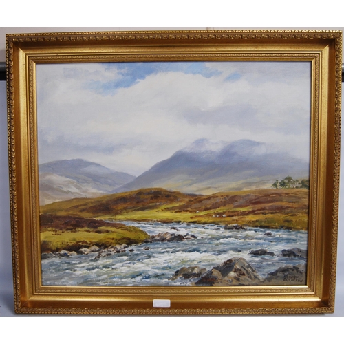 349 - Robert Egginton (English, b. 1943)River Etive, GlencoeSigned, oil on canvas, 49cm x 59.5cm.  AR... 