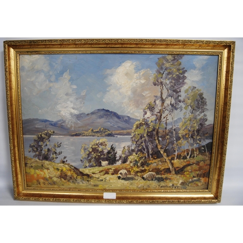 352 - Tom Campbell (Scottish, 1865 - 1943)Loch Ken, northern end facing towards New GallowaySigned, oil on... 