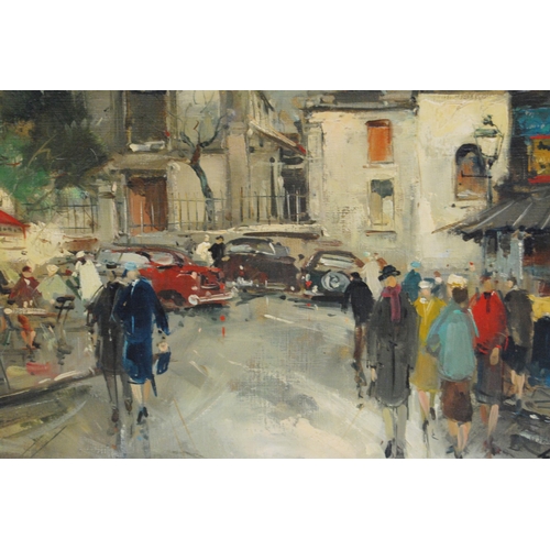 354 - Francois Claver (French, fl. 1918 - 1961)Place du Tertre, ParisSigned, oil on canvas, 48cm x 59cm.  ... 