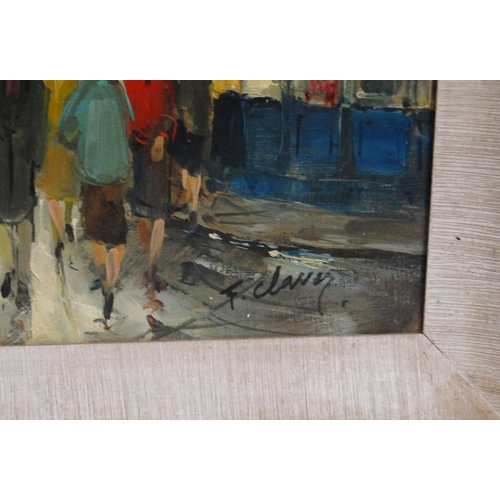 354 - Francois Claver (French, fl. 1918 - 1961)Place du Tertre, ParisSigned, oil on canvas, 48cm x 59cm.  ... 