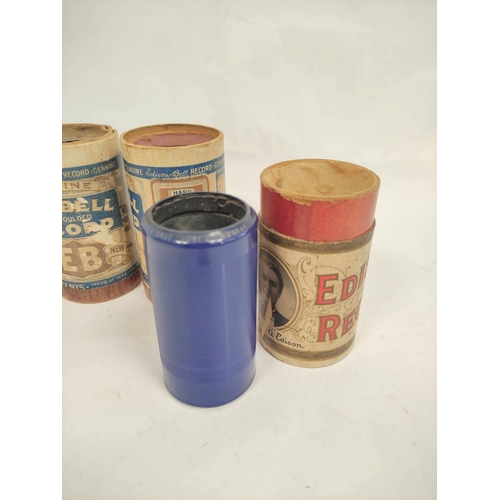 351 - Five Edison Bell blue Amberol phonograph cylinders c1910s with tubes. (5)