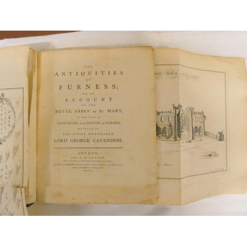 154 - (WEST THOMAS).  The Antiquities of Furness. Fldg. eng. map, fldg. eng. plan (torn at folds), fldg. e... 