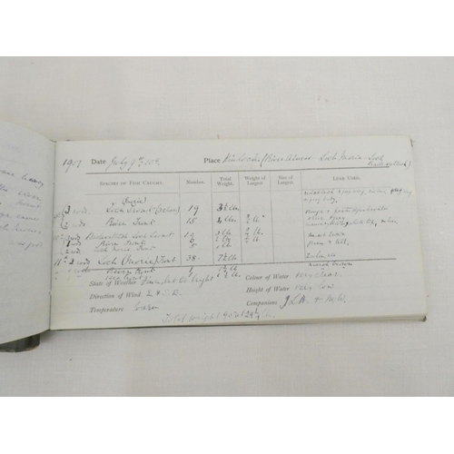 244 - WARRAND DUNCAN G., of Ryefield (Ross-shire).  4 manuscript gamebooks & fishing registers, c.1900... 