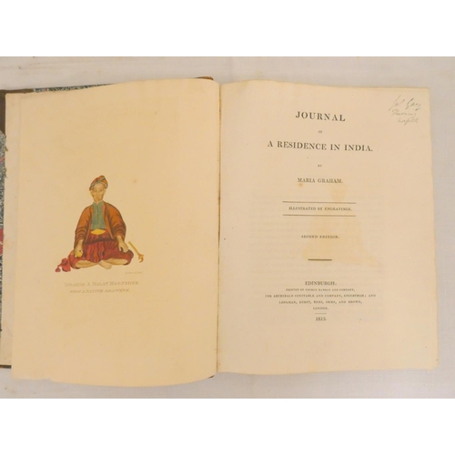 265 - GRAHAM MARIA.  Journal of a Residence in India. Hand col. eng. frontis & 14 eng. & etched pl... 