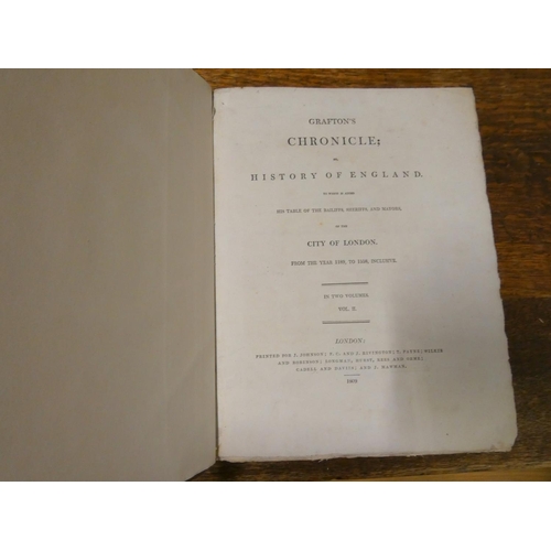 287 - GRAFTON RICHARD.  Grafton's Chronicle or History of England to which is added His Table of... 