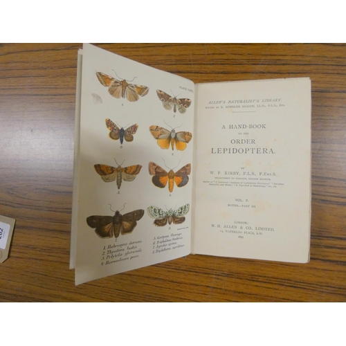 262 - BOWDLER SHARPE R.  Allen's Naturalists Library, A Hand-Book of the Order Lepidoptera. Vols... 