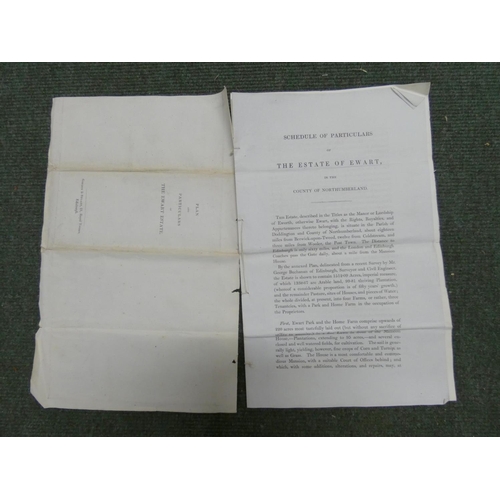 75 - Documents - Ephemera - Northumberland.  1839. Sale particulars of the Ewart Estate, Doddin... 